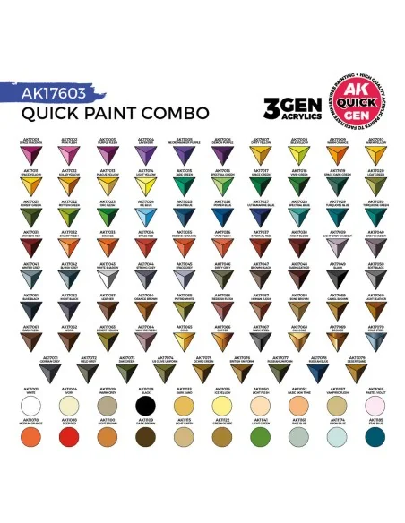 QUICK PAINT COMBO - 100 COLORS (80 QUICK GEN + 20 3GEN + 3 FREE BRU...