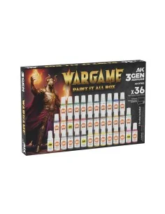 WARGAME PAINT IT ALL BOX 36 COLORS 3GEN - AK Interactive AK11782