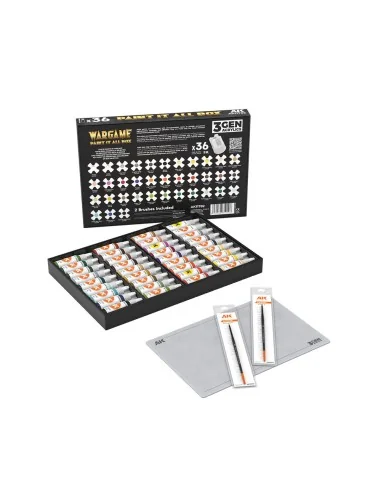 WARGAME PAINT IT ALL BOX 36 COLORS 3GEN - AK Interactive AK11782