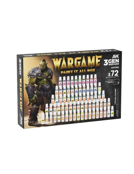 WARGAME PAINT IT ALL BOX 72 COLORS 3GEN - AK Interactive AK11783