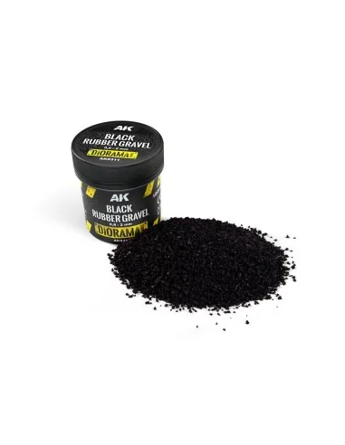 BLACK RUBBER GRAVEL 0, 8-2MM - AK Interactive AK8311