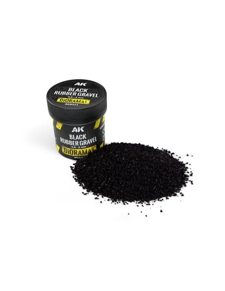 BLACK RUBBER GRAVEL 0, 8-2MM - AK Interactive AK8311