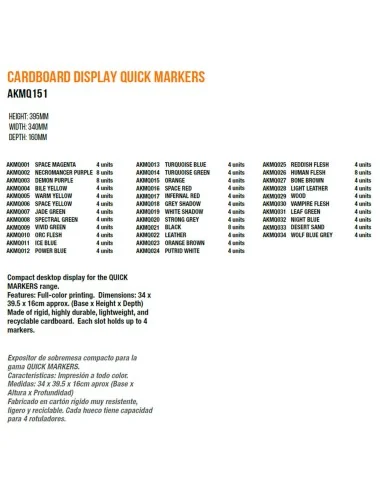 Cardboard Display Quick Markers - AK Interactive AKMQ151