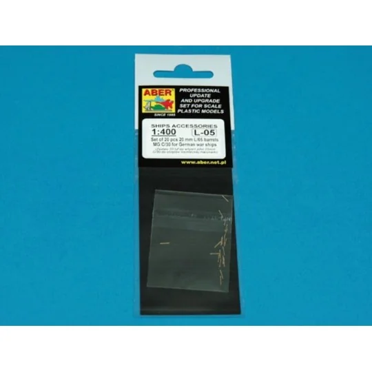 Set of 20 pcs 20mm barrels MG C/30 - Aber Models RE-400-L05
