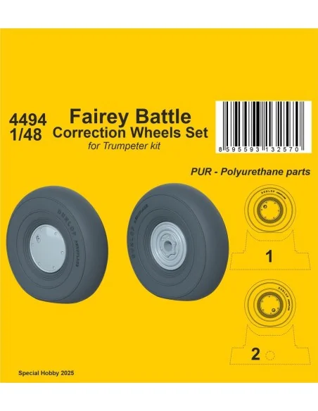 Fairey Battle Correction Wheels Set for Trumpeter kit, 1/48 - CMK 1...
