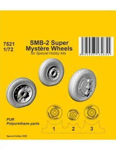 SMB-2 Super Mystère Wheels for Special Hobby kits, 1/72 - CMK 129-7521