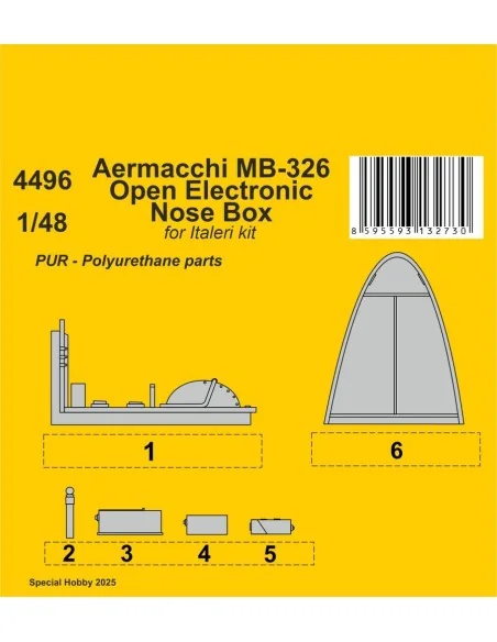Aermacchi MB-326 Open Electronic Nose Box for Italeri kits, 1/48 - ...
