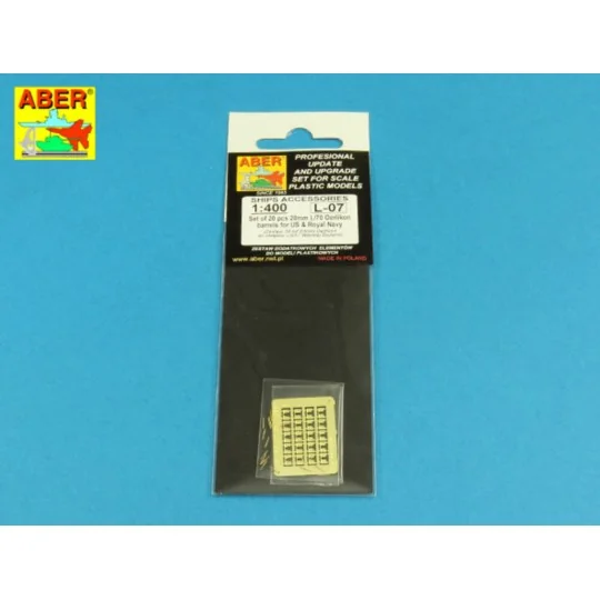 Set of 20 pcs 20mm L/70 Oerlikon barrels, 1/400 - Aber Models RE-40...