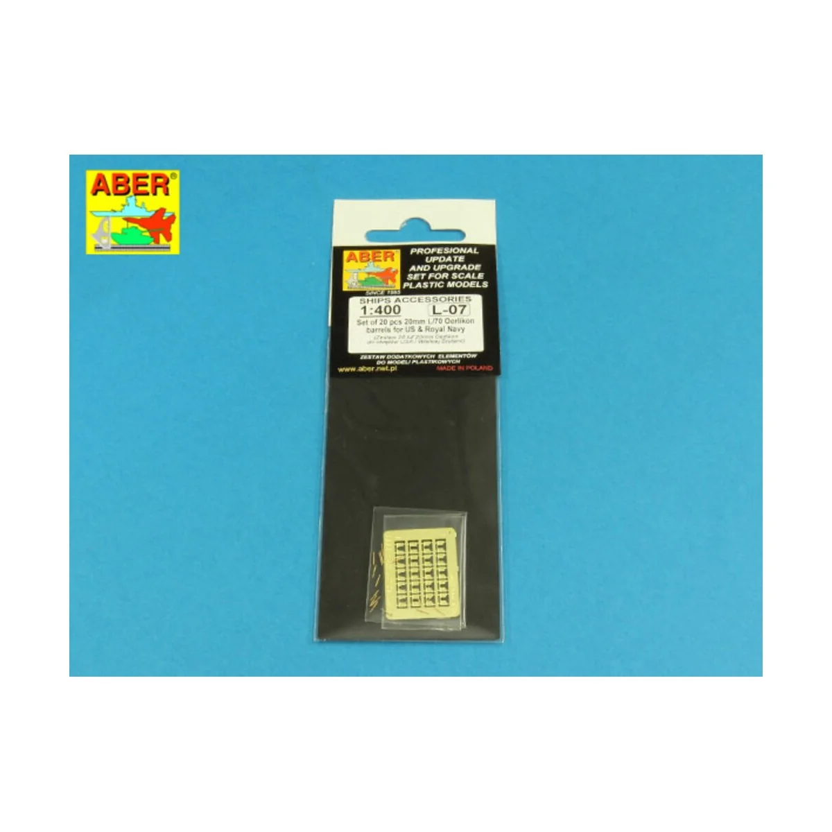 Set of 20 pcs 20mm L/70 Oerlikon barrels, 1/400 - Aber Models RE-40...