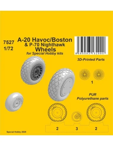 A-20 Havoc/Boston/ P-70 Nighthawk Wheels for Special Hobby, 1/72 - ...
