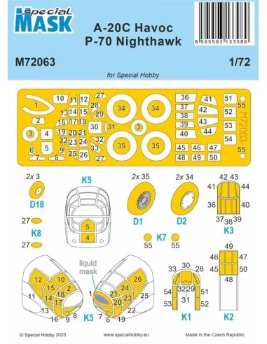 A-20C Havoc / P-70 Nighthawk MASK, 1/72 - Special Hobby 100-M72063