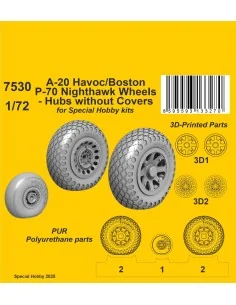 A-20 Havoc/Boston/ P-70 Nighthawk Wheels/ Hubs without Covers for S...