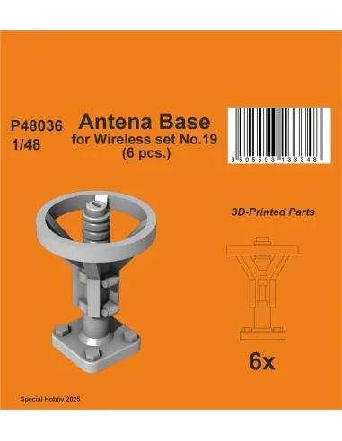 Antena Base for Wireless set No.19 (6 pcs.), 1/48 - CMK 129-P48036