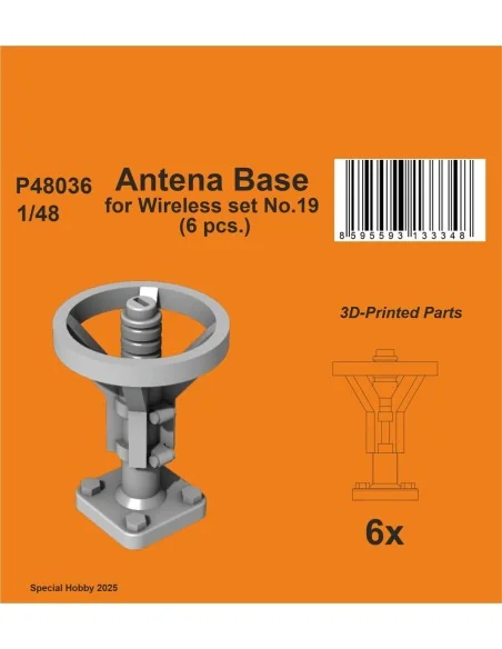 Antena Base for Wireless set No.19 (6 pcs.), 1/48 - CMK 129-P48036