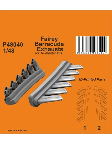 Fairey Barracuda Exhausts for Trumpeter, 1/48 - CMK 129-P48040