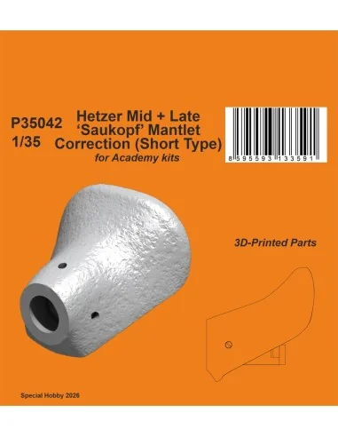 Hetzer Mid + Late 'Saukopf' Mantlet Correction (Short Type) for Aca...