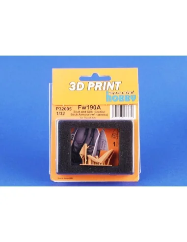 Fw190A Seat and Side Section Back Armour (w/ harness) for Revell, 1...