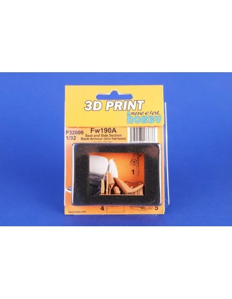 Fw190A Seat and Side Section Back Armour (w/o harness) for Revell, ...