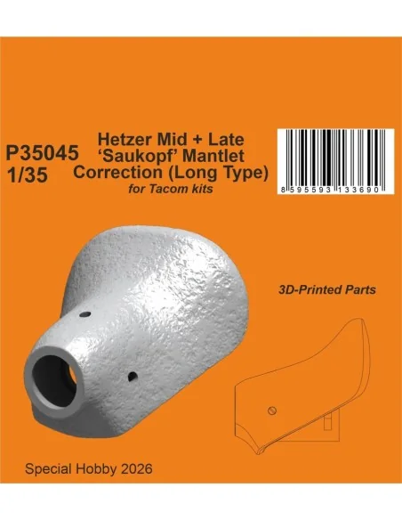 Hetzer Mid + Late ‘Saukopf’ Mantlet Correction (Long Type) for Tako...