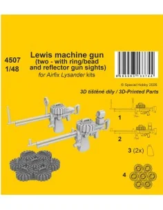 Lewis machine gun (two - with ring/bead and reflector gun sights) f...