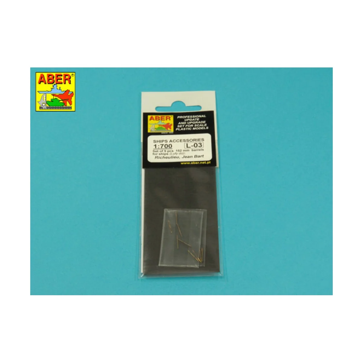 Set of 9 pcs 152 mm barrels for ships Richelieu, Jean Bart, 1/700 -...