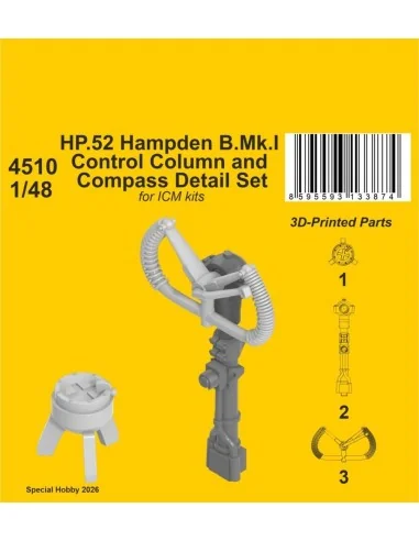 [NO_DESC] HP.52 Hampden B.Mk.I - Control Column and Compass Detail ...