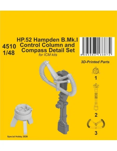 HP.52 Hampden B.Mk.I - Control Column and Compass Detail Set for IC...