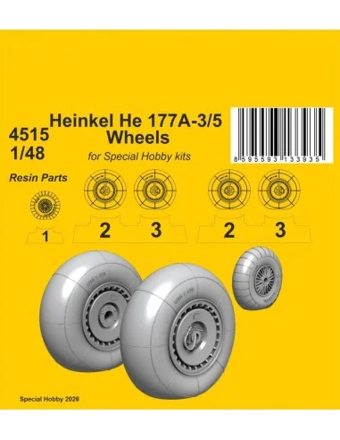 Heinkel He 177A-3/5 Wheels for Special Hobby, 1/48 - CMK 129-4515