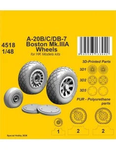 A-20B/C/DB-7 Boston Mk.III Wheels for HK Models, 1/48 - CMK 129-4518