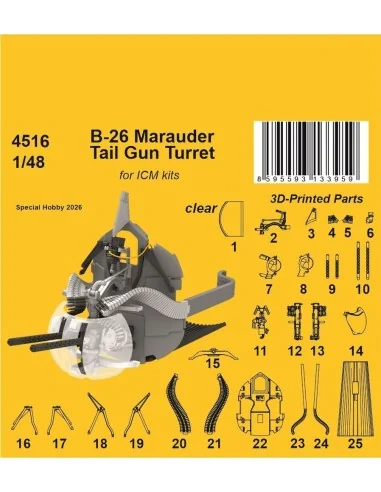 B-26 Marauder Tail Gun Turret for ICM, 1/48 - CMK 129-4516