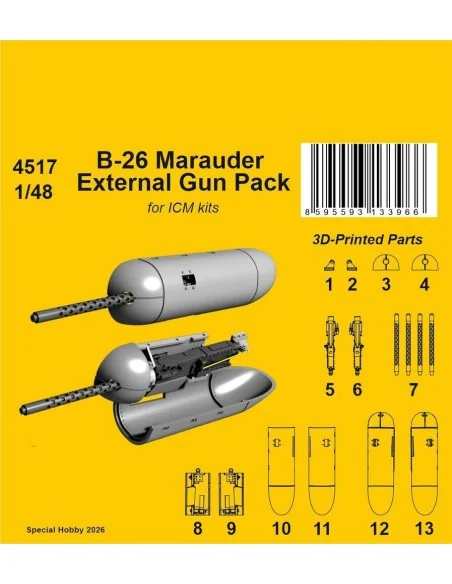 B-26 Marauder External Gun Pack for ICM, 1/48 - CMK 129-4517