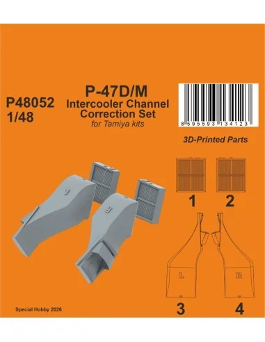 P-47D/M Intercooler Channel Correction Set for Tamiya, 1/48 - CMK 1...
