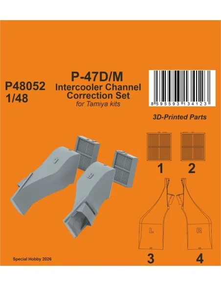 P-47D/M Intercooler Channel Correction Set for Tamiya, 1/48 - CMK 1...