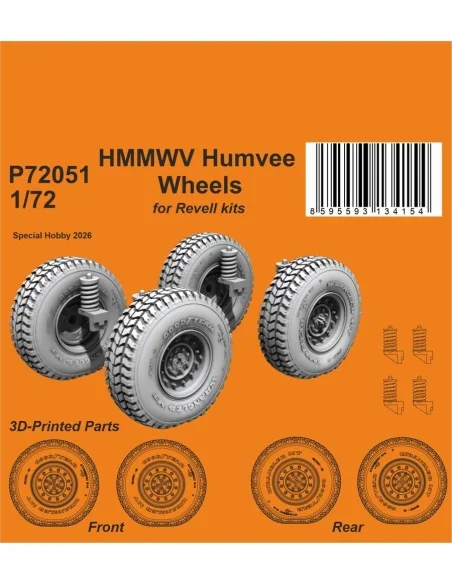 HMMWV Humvee Wheels for Revell, 1/72 - CMK 129-P72051