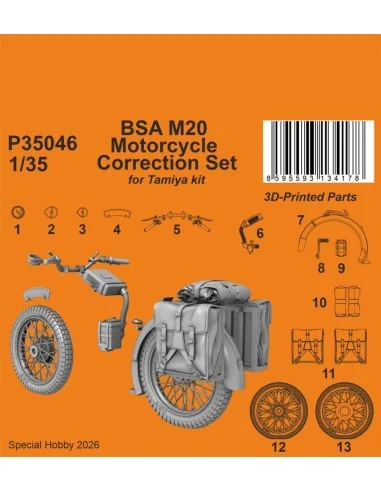 BSA M20 Motorcycle Correction Set for Tamiya, 1/35 - CMK 129-P35046