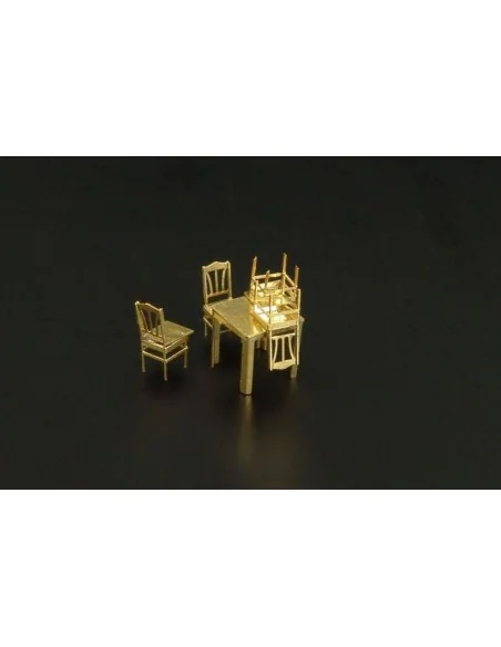 Table and chairs, 1/144 - Brengun BRL144028