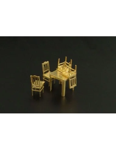 Table and chairs, 1/144 - Brengun BRL144028