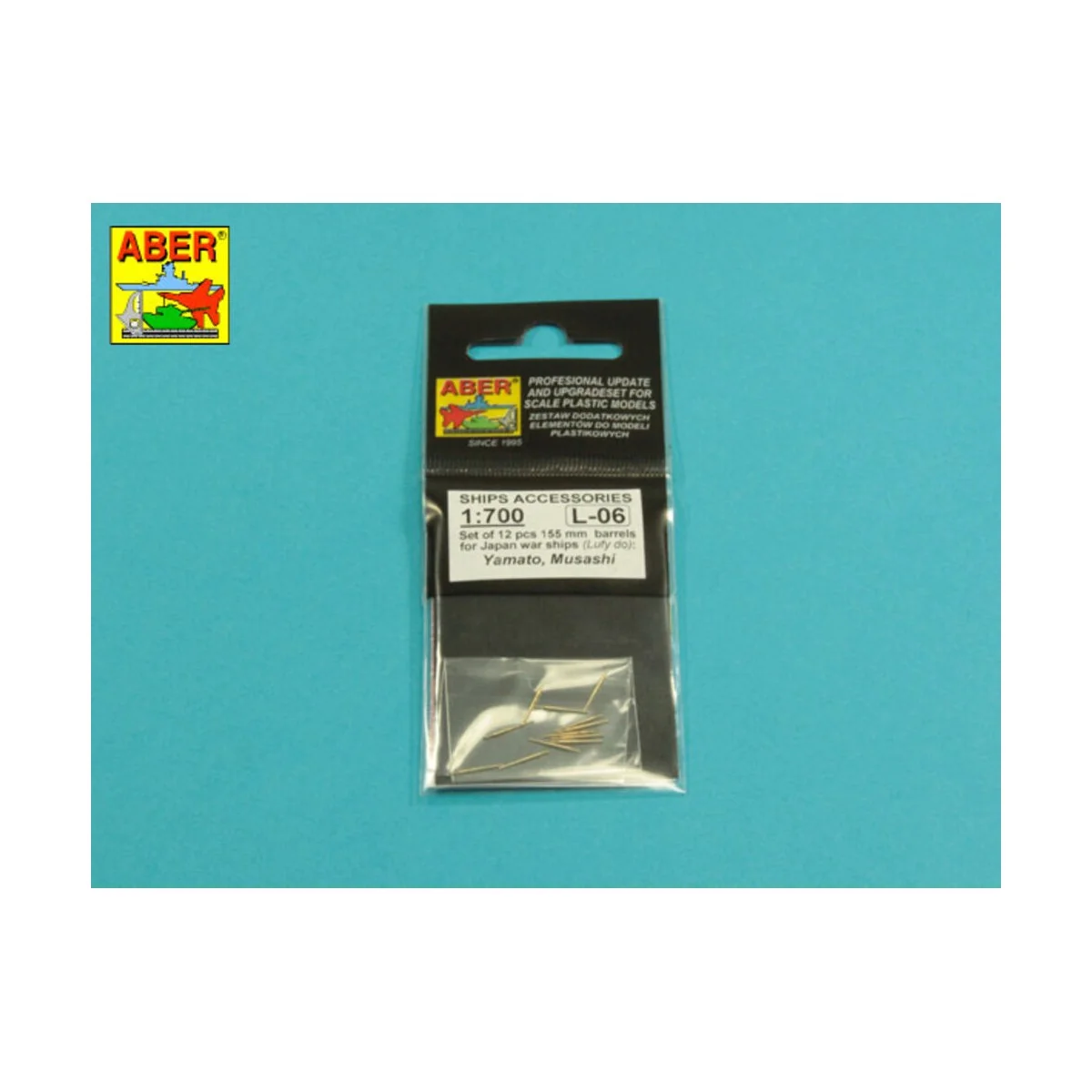 Set of 12 pcs 155 mm barrels for ships Yamato,Musashi - Aber Models...