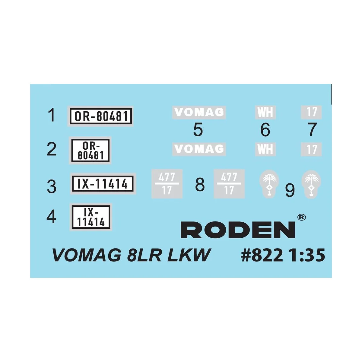 Vomag 8 LR LKW WWII German Heavy Truck, 1/35 - Roden 822 Vomag 8 LR LKW WWII German Heavy Truck, 1/35 - Roden 822