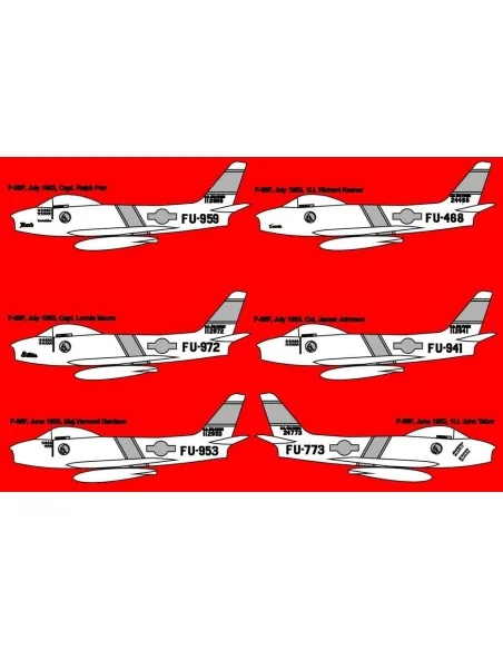 F-86F SABRE 335th FIS decal, 1/144 - Brengun BRL144084