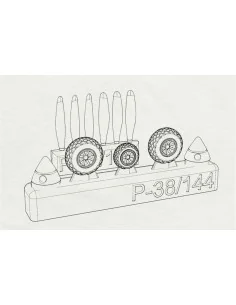 P-38 Wheels -proppelers (Fujimi kit), 1/144 - Brengun BRL144146