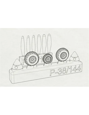 P-38 Wheels -proppelers (Fujimi kit), 1/144 - Brengun BRL144146