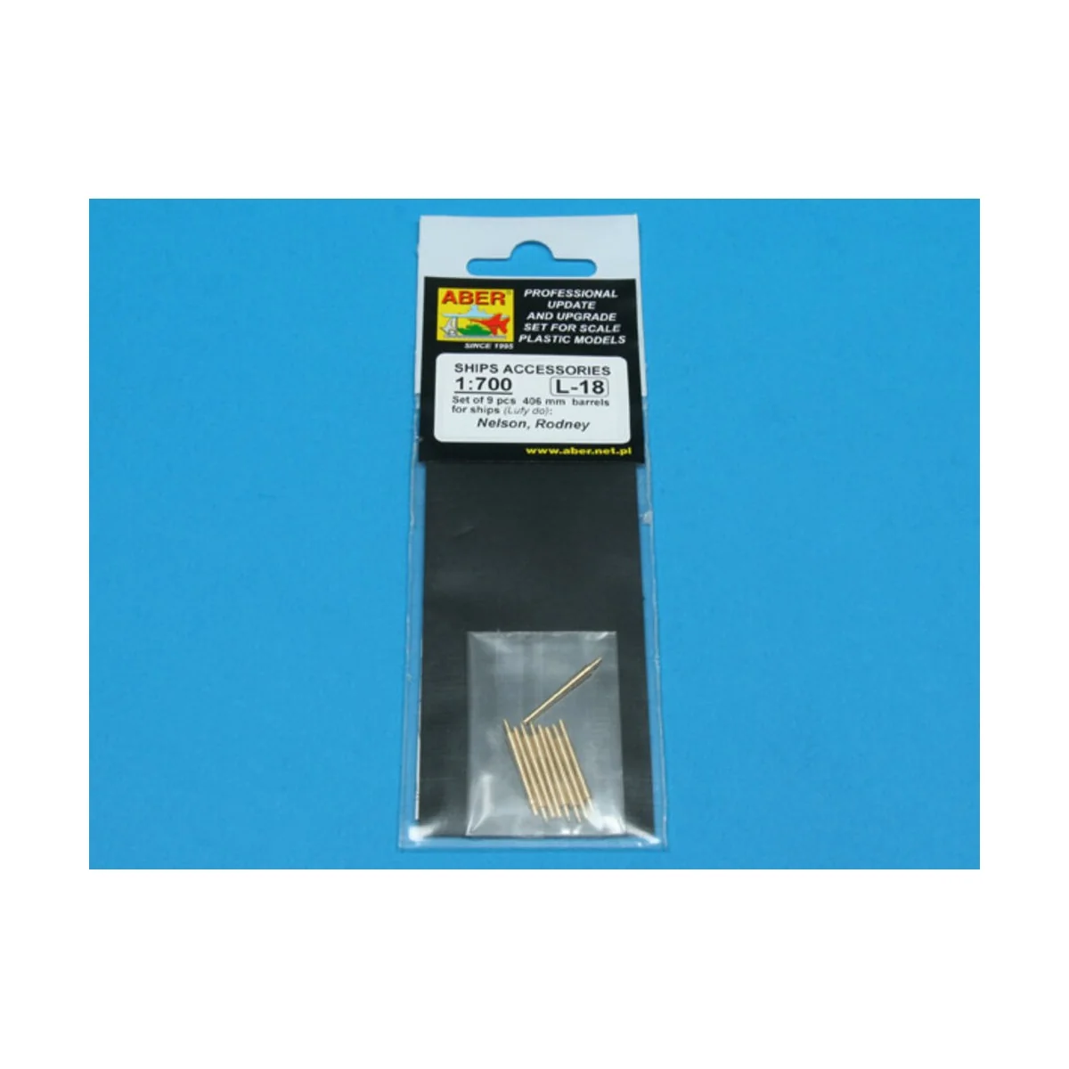9 pcs 406 mm barrels for Nelson, Rodney, 1/700 - Aber Models RE-700...