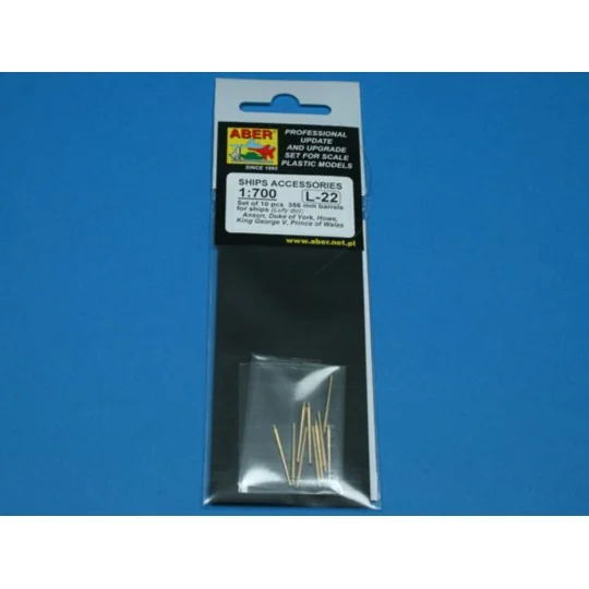 10 pcs 356 mm barrels Navy King George V - Aber Models RE-700 L22