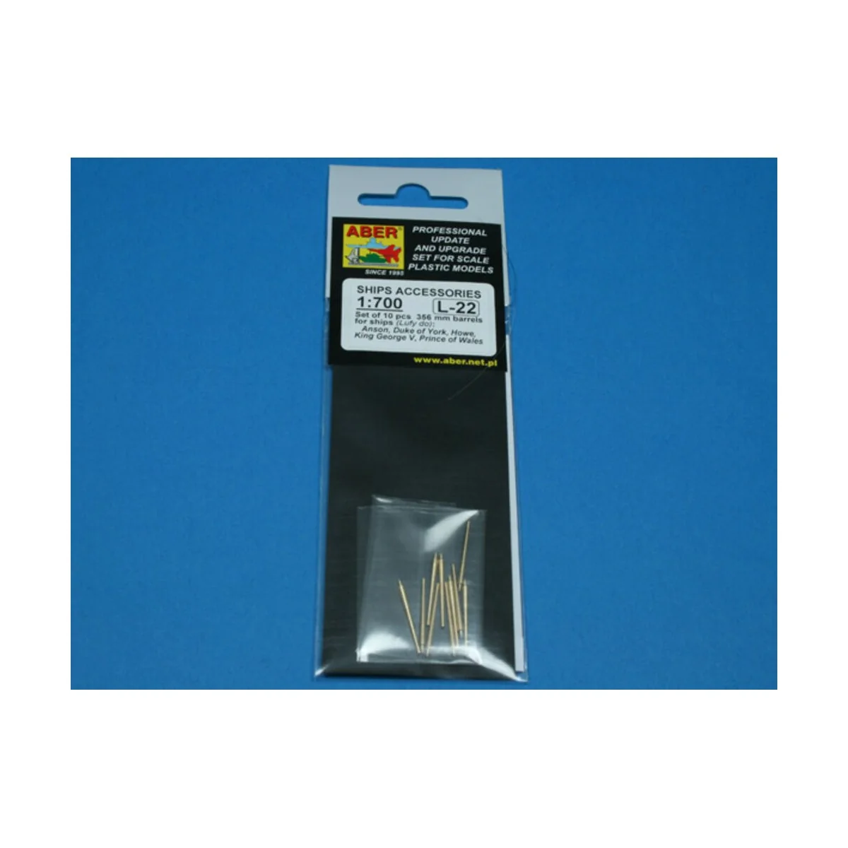 10 pcs 356 mm barrels Navy King George V, 1/700 - Aber Models RE-70...