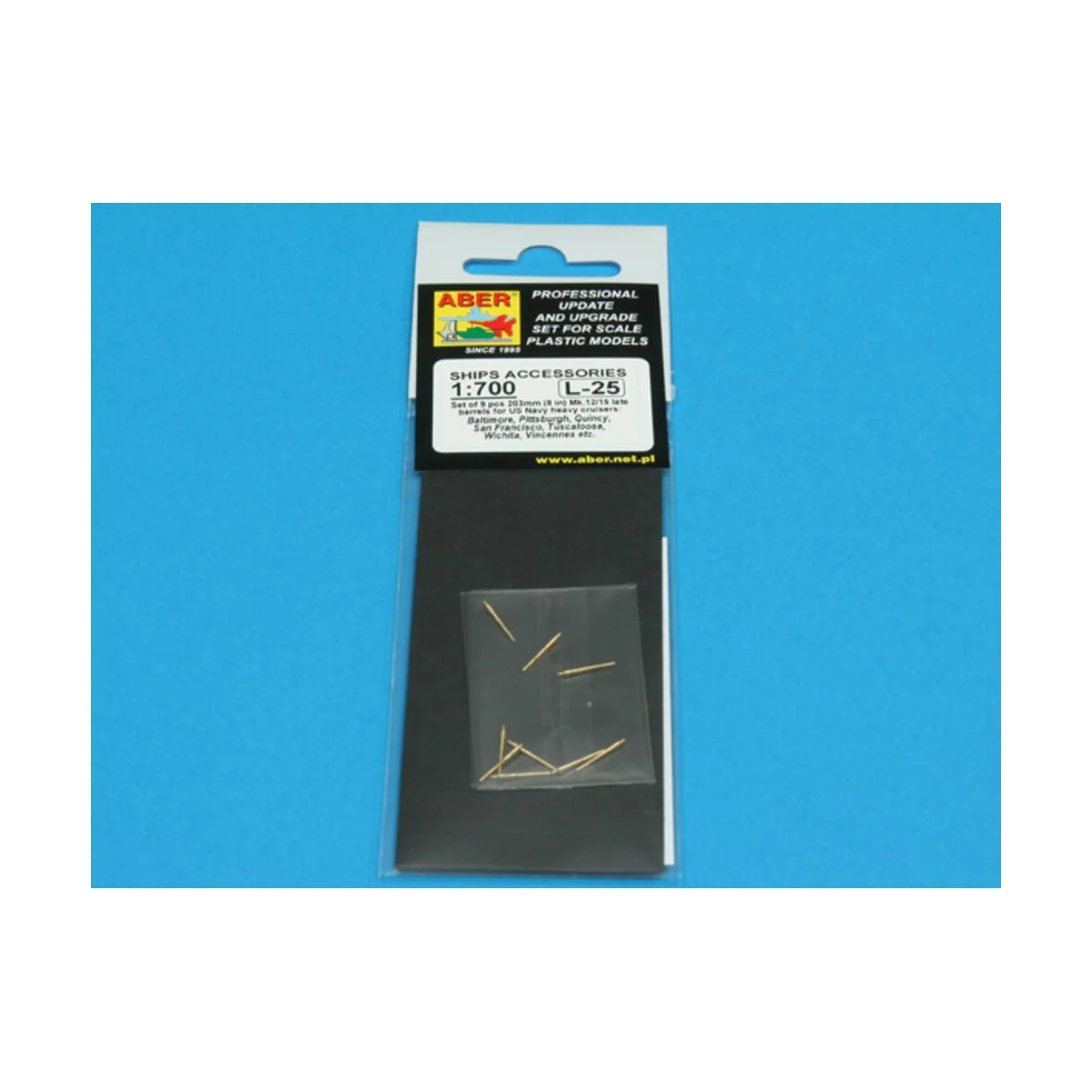 Set of 9 pcs 203 mm barrels for San Francisco type, 1/700 - Aber Mo...