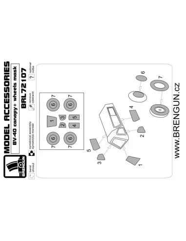 [NO_DESC] Blom Voss BV-40 CANOPY MASKS, 1/72 - Brengun BRL72107