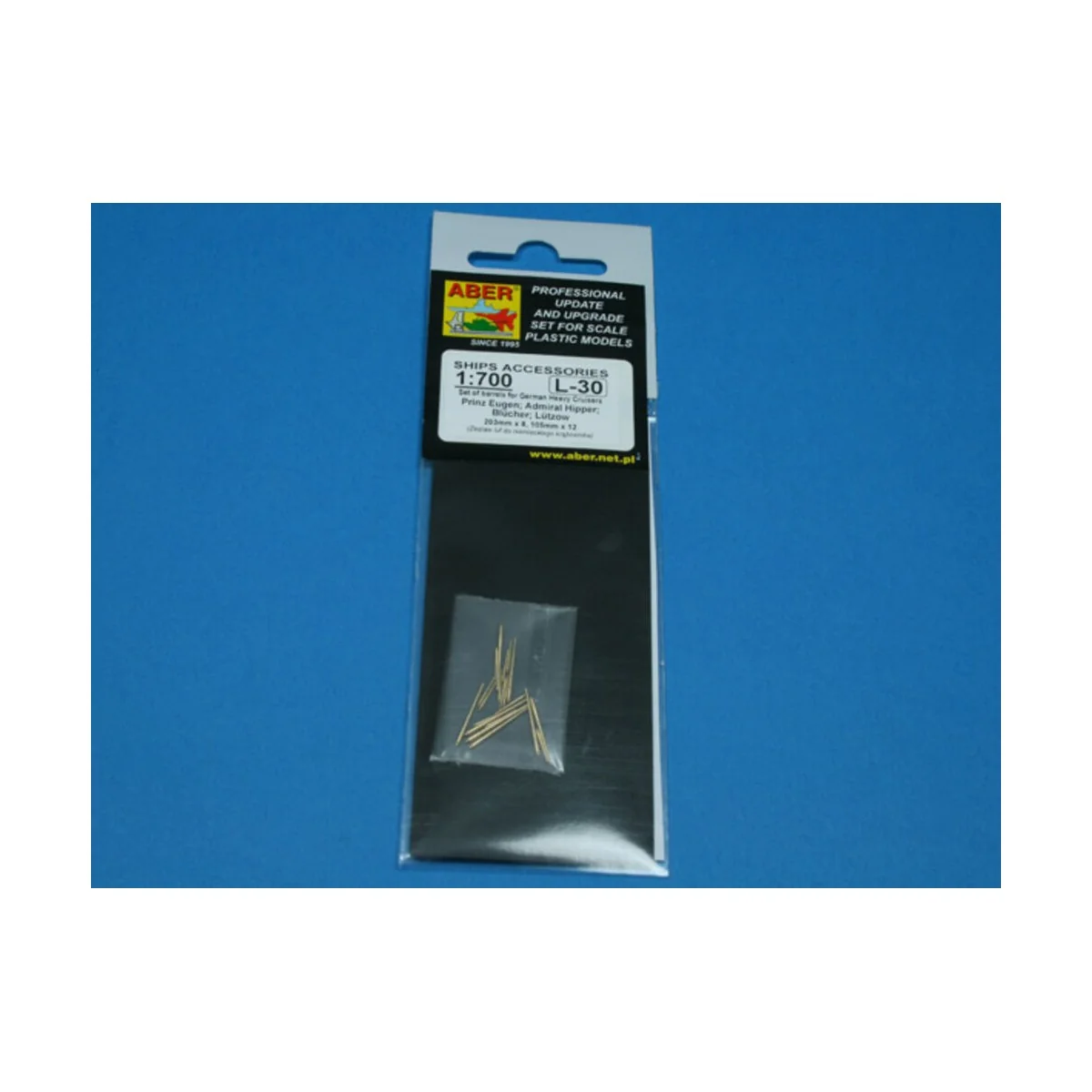 Barrels for Prinz Eugen, 1/700 - Aber Models RE-700 L30
