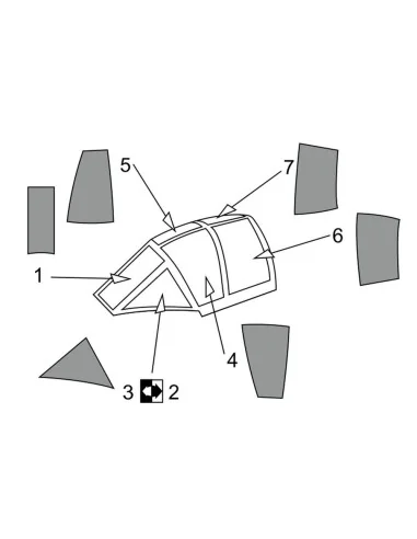 MXY-7 Ohka model 22 Canopy mask (Brengun kit), 1/72 - Brengun BRL72165