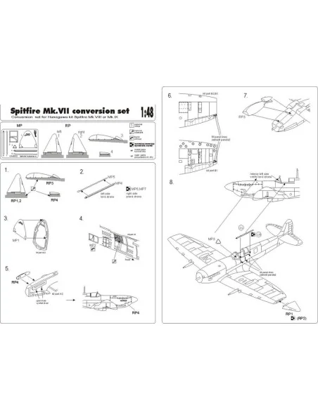 [NO_DESC] Spitfire Mk VII conversion set, 1/48 - Brengun BRL48002